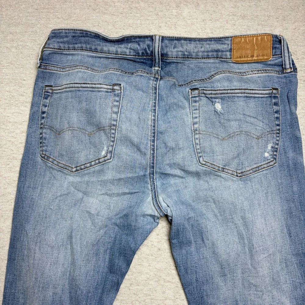 American Eagle Mens Slim Distressed Jeans 36x32 Blue Airflex+ Temp Tech Ripped
